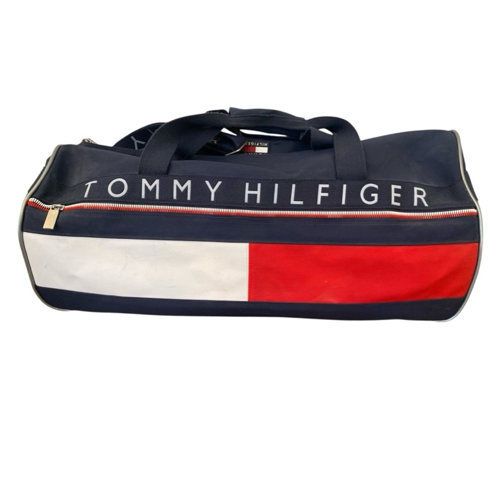 Tommy Hilfiger Vintage Unisex Large Retro Duffle Bag 1990s Red White Blue